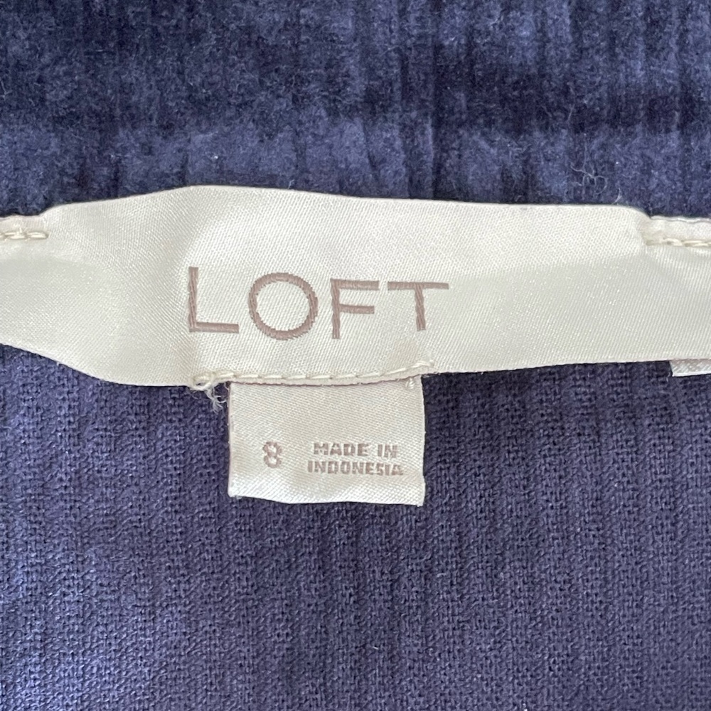Loft Dark Blue Corduroy mini Skirt Size: 8 - Picture 2 of 6